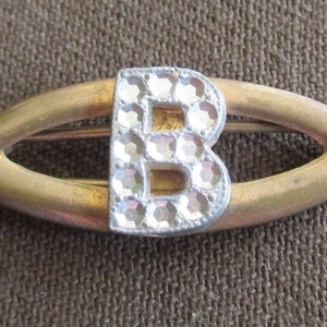 Small Vintage Barrette/Hair Clip with Initial &quot;B&quot; in Rhinestones