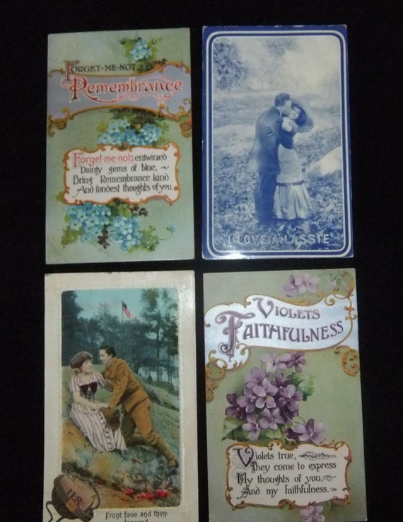 Antique Divided Back Postcards 1911 1912 Sweetheart and Etsy