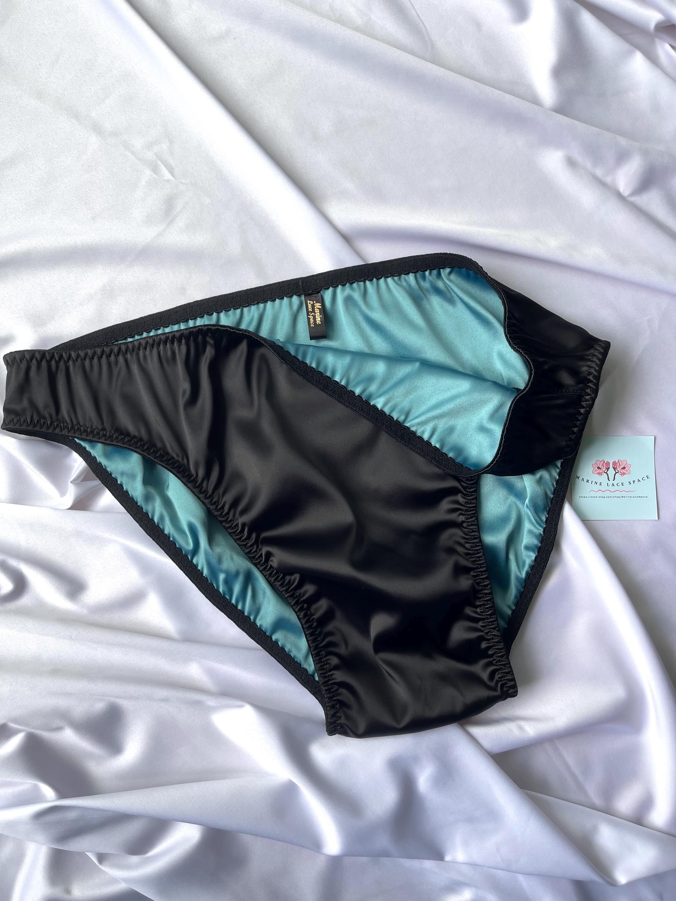 Donna Ruffles Raso Finta Seta Intimo Slip Mutande Mutandine - Foto 5