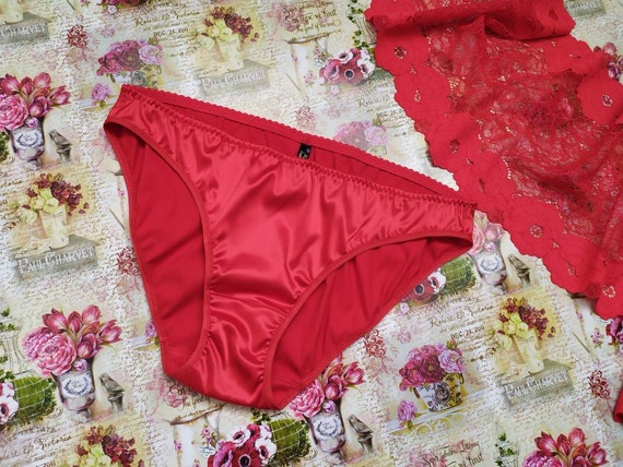 red satin panties