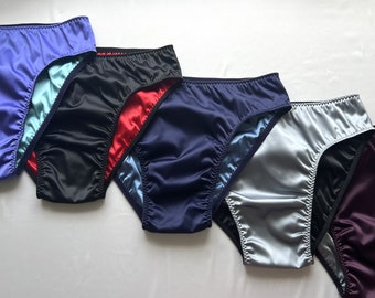 Men's double briefs, silk satin male panty with two layers