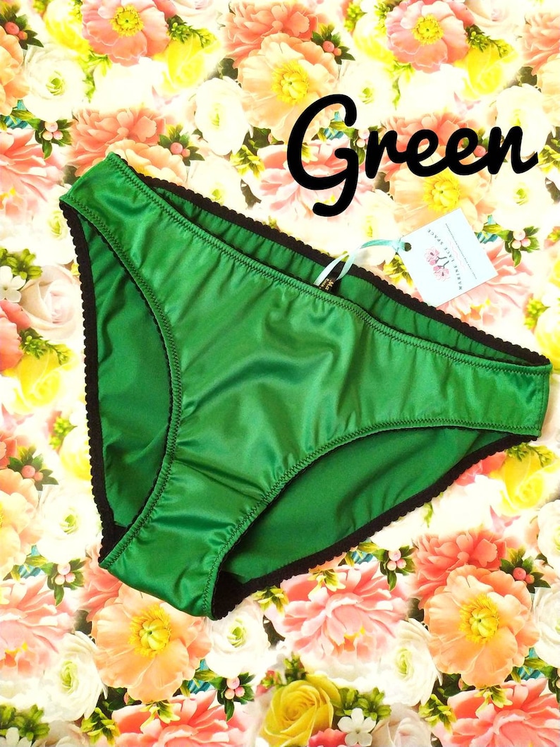Green Satin Panty Sexy Lingerie Bikini Erotic Underwear for Etsy