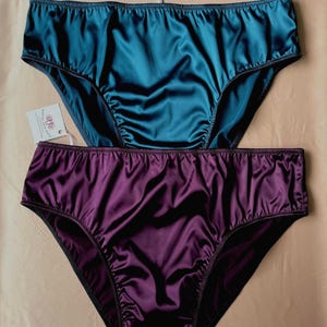 Bikini de satén verde azulado para hombre - Braguitas sedosas - Ropa interior de regalo para él imagen 1