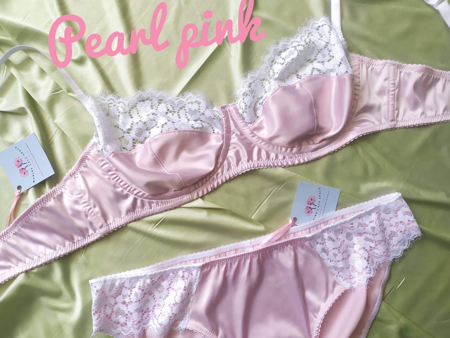 White Satin Lingerie Sexy Lace Bra Balconette Bridal Set - Etsy