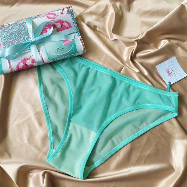 Mint Sheer Panties Etsy