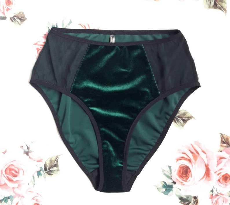 Sexy Retro Velvet Panties Green Emerald Lingerie Red Erotic Etsy
