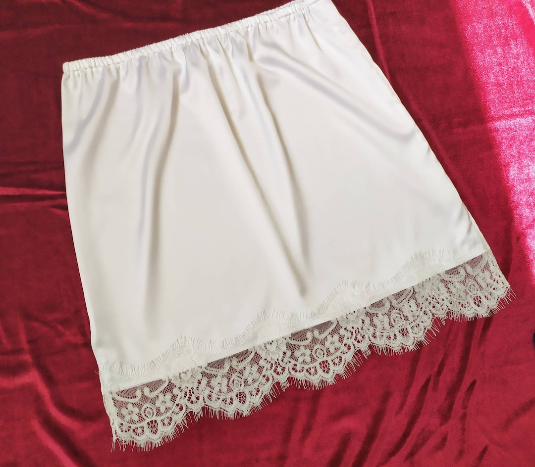 Ivory Silk Half Slip With Lace Silk Skirt Extender Etsy