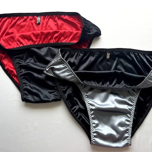 Men&#39;s double satin underwear, silky male panties with two layers