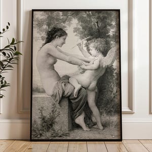 Amor Cupid and Psyche print | female nudity, Greek Roman Mythology Wall Art, Victorian wall art