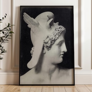 Hermes Dio greco dell'arte decorativa / Statua greca Stampa artistica da parete / Carta da parati vittoriana / Arte medievale / Arte murale romana