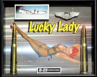 B-29 Superfortress  aviation nose art shadow box. For Military decor, Aviation gift