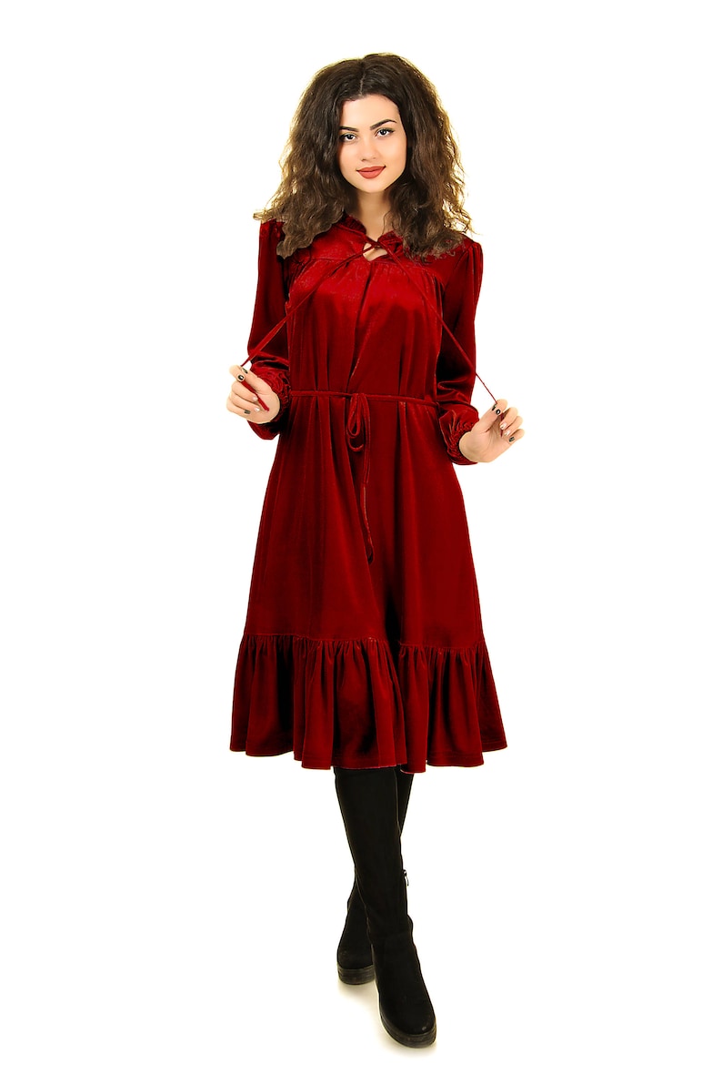 Vestito rosso velluto vino drappo velluto vestito plus ... Vestito rosso velluto vino drappo velluto vestito plus ...