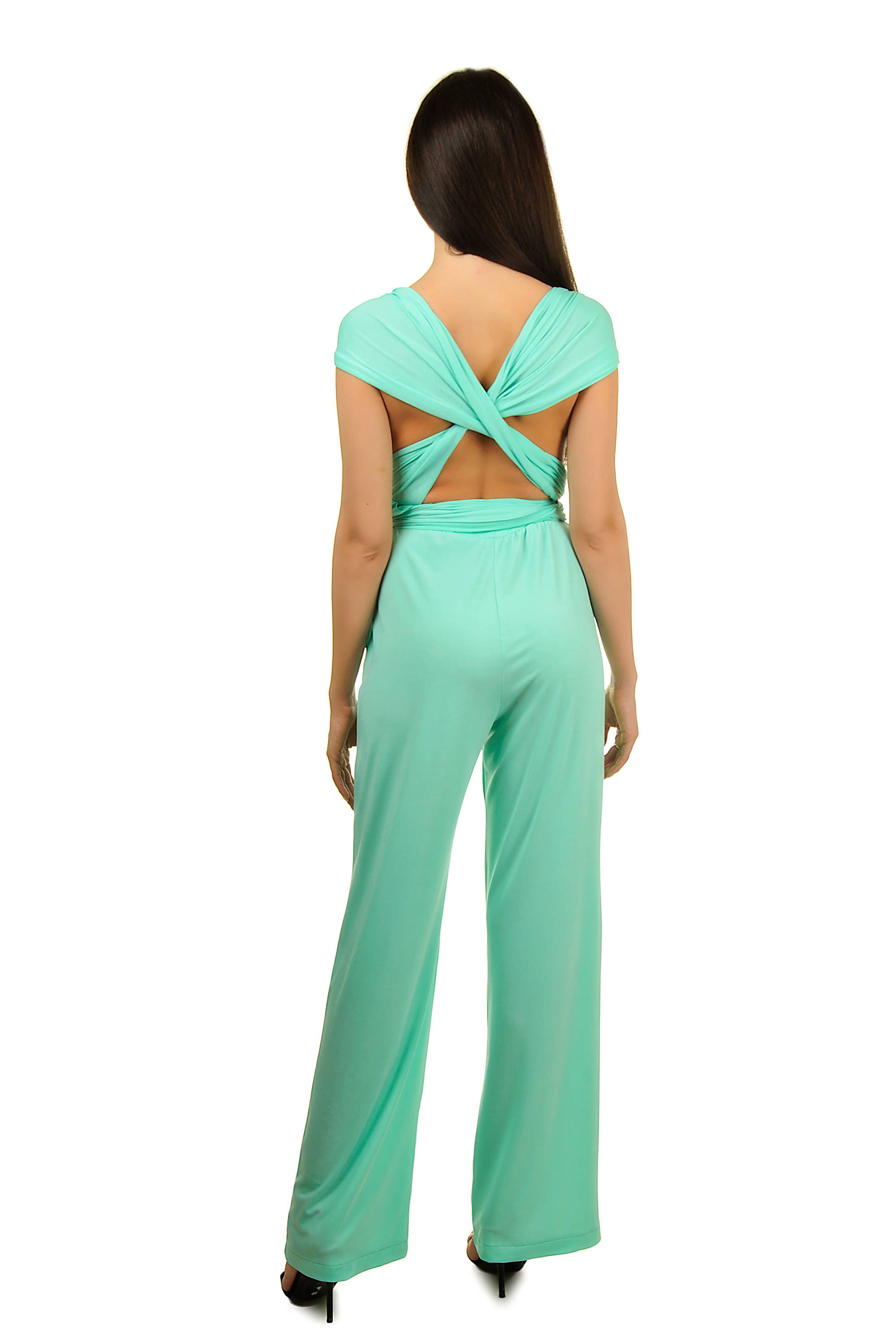 Mint green bridesmaids jumpsuit Convertible infinity wrap Etsy