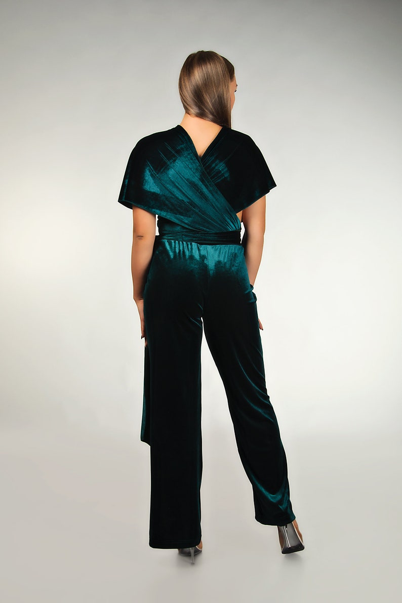 Hochzeit samt Cabrio Jumpsuit MultiWege Brautjungfer Etsy