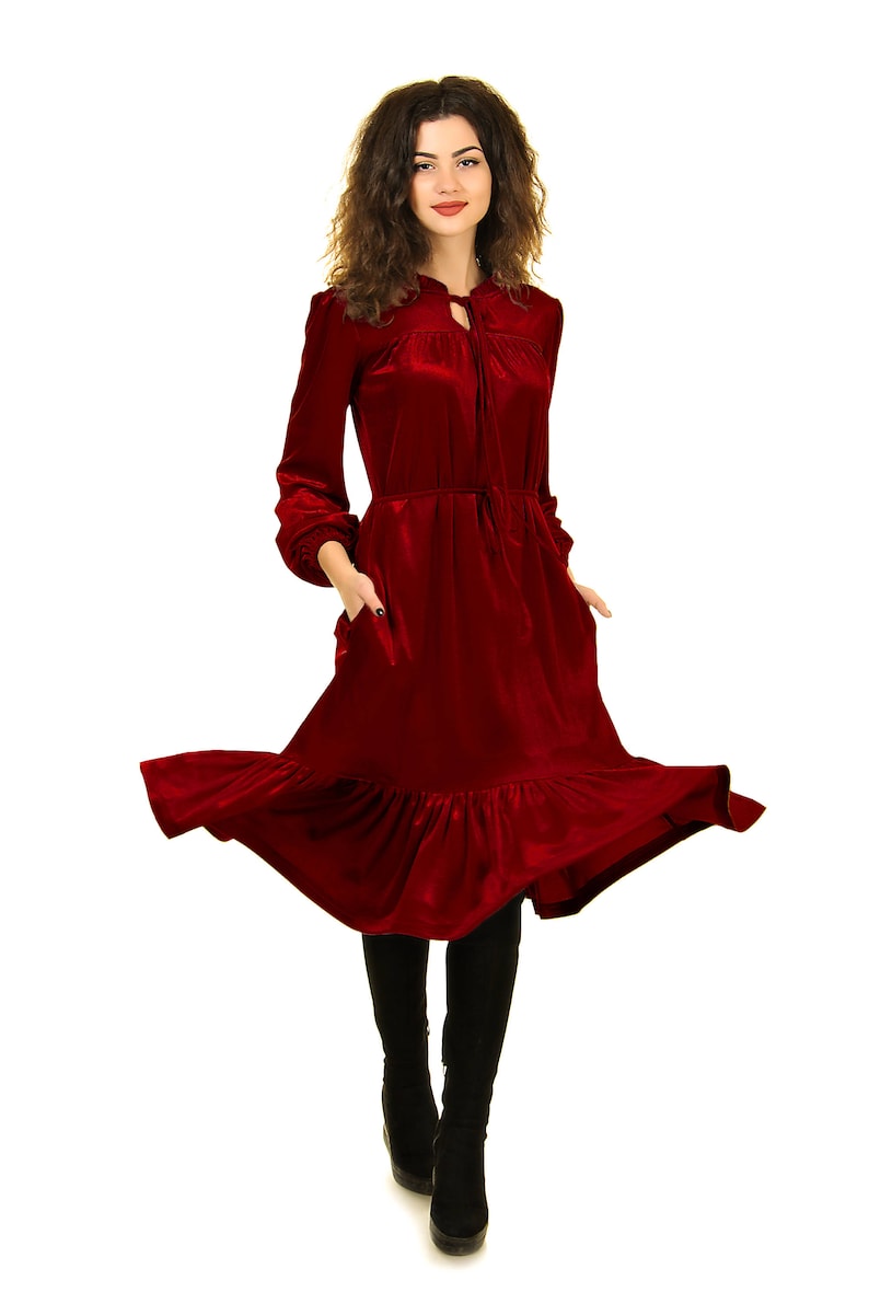 Vestito rosso velluto vino drappo velluto vestito plus ... Vestito rosso velluto vino drappo velluto vestito plus ...