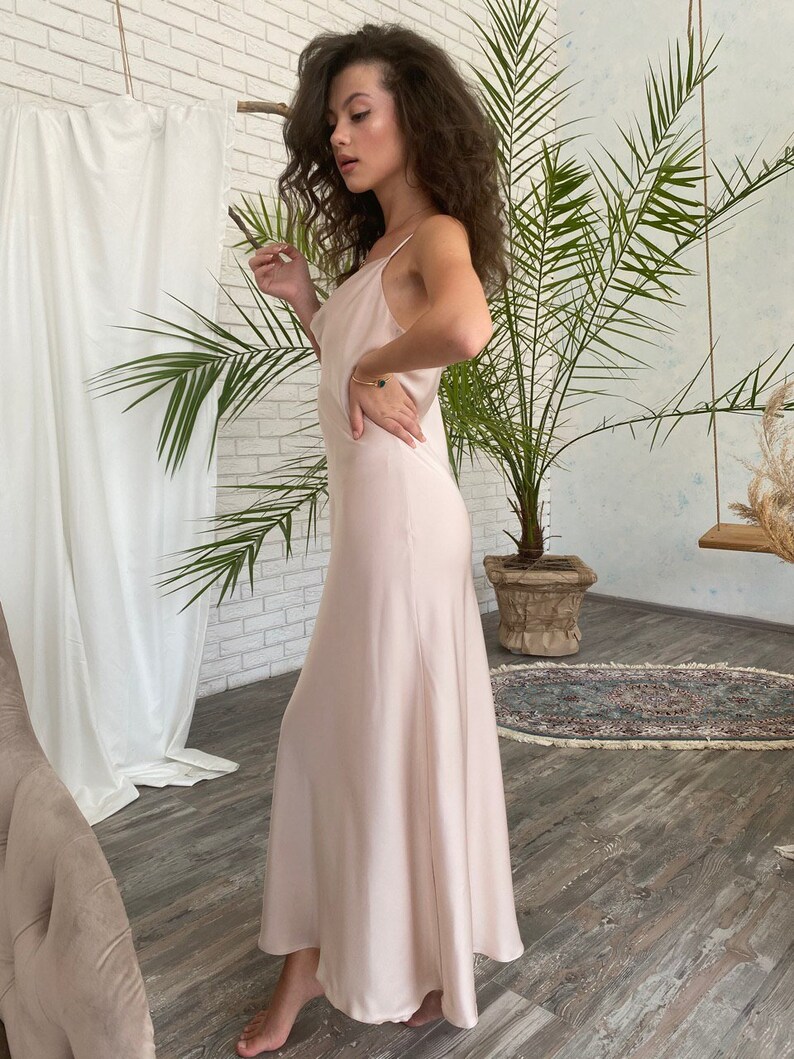 beige silk slip
