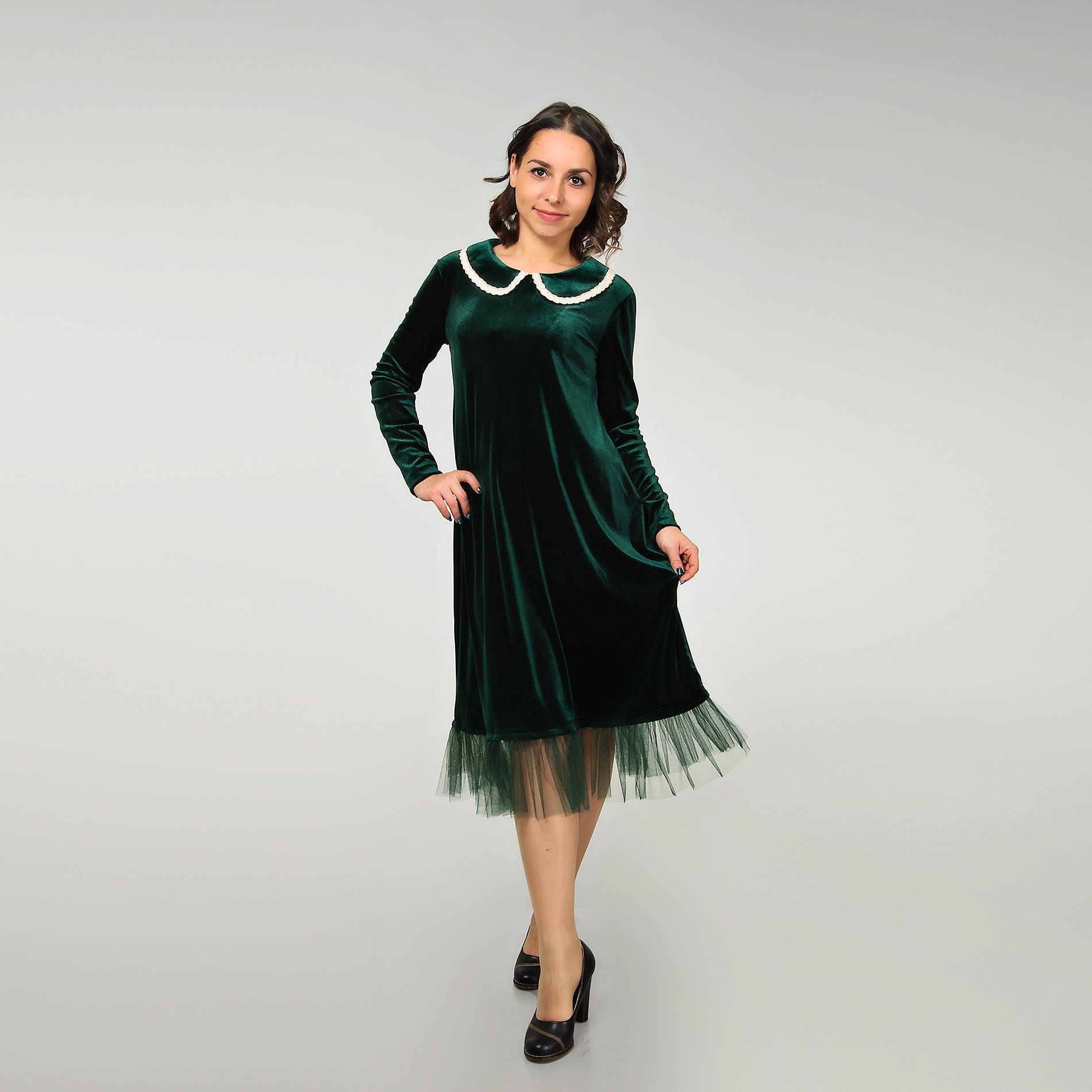 Simple emerald hotsell green dress