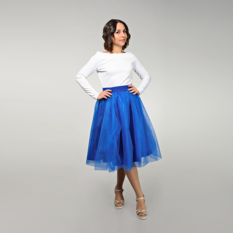 Matching royal blue adult tutu skirts and sequin tulle dress girls Mommy and me outfits
