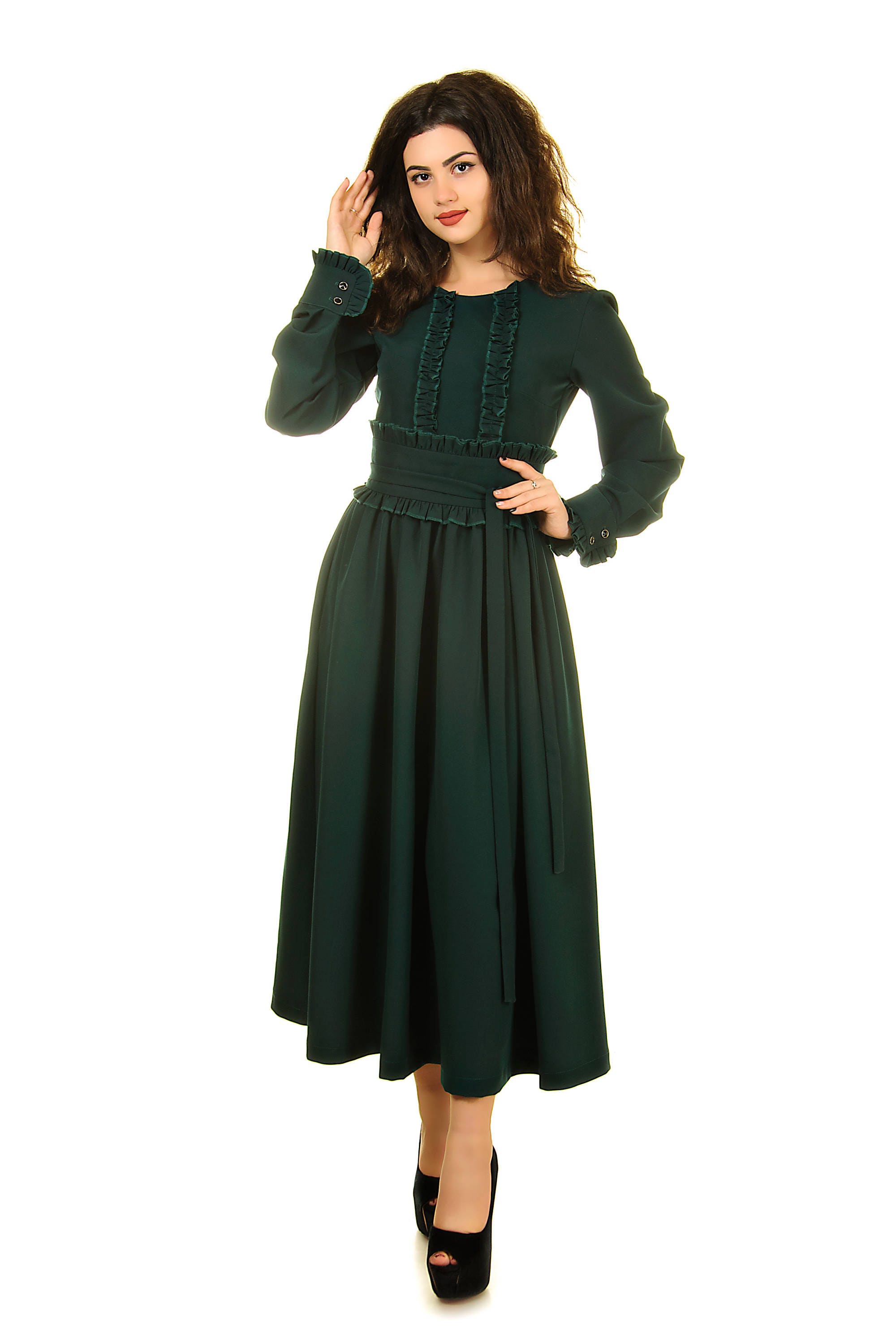 Final Sale Emerald Dress Long Sleeve 