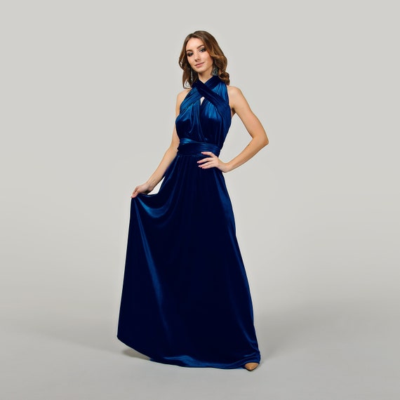 royal blue velvet dress prom