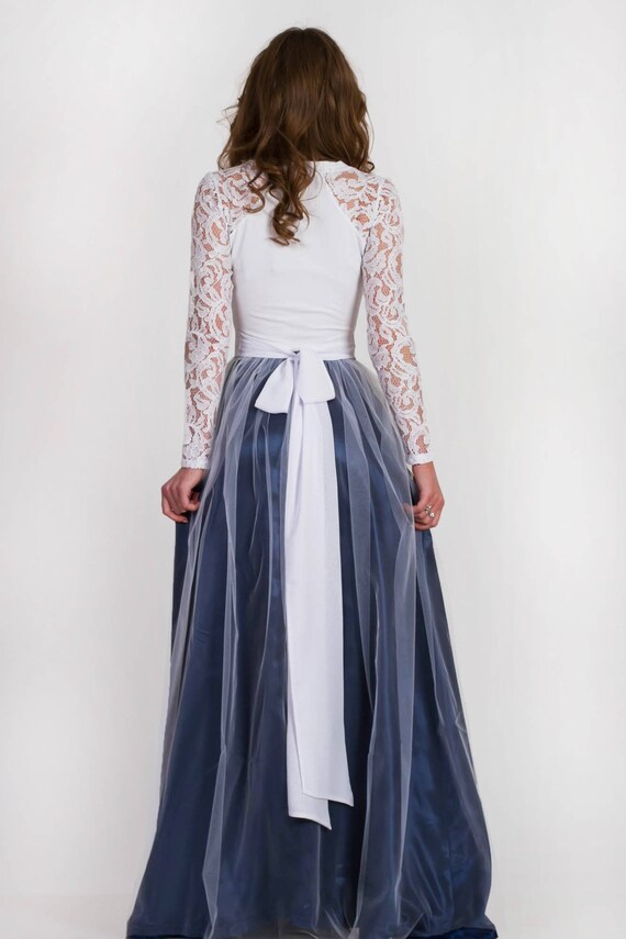 maxi tulle prom skirt