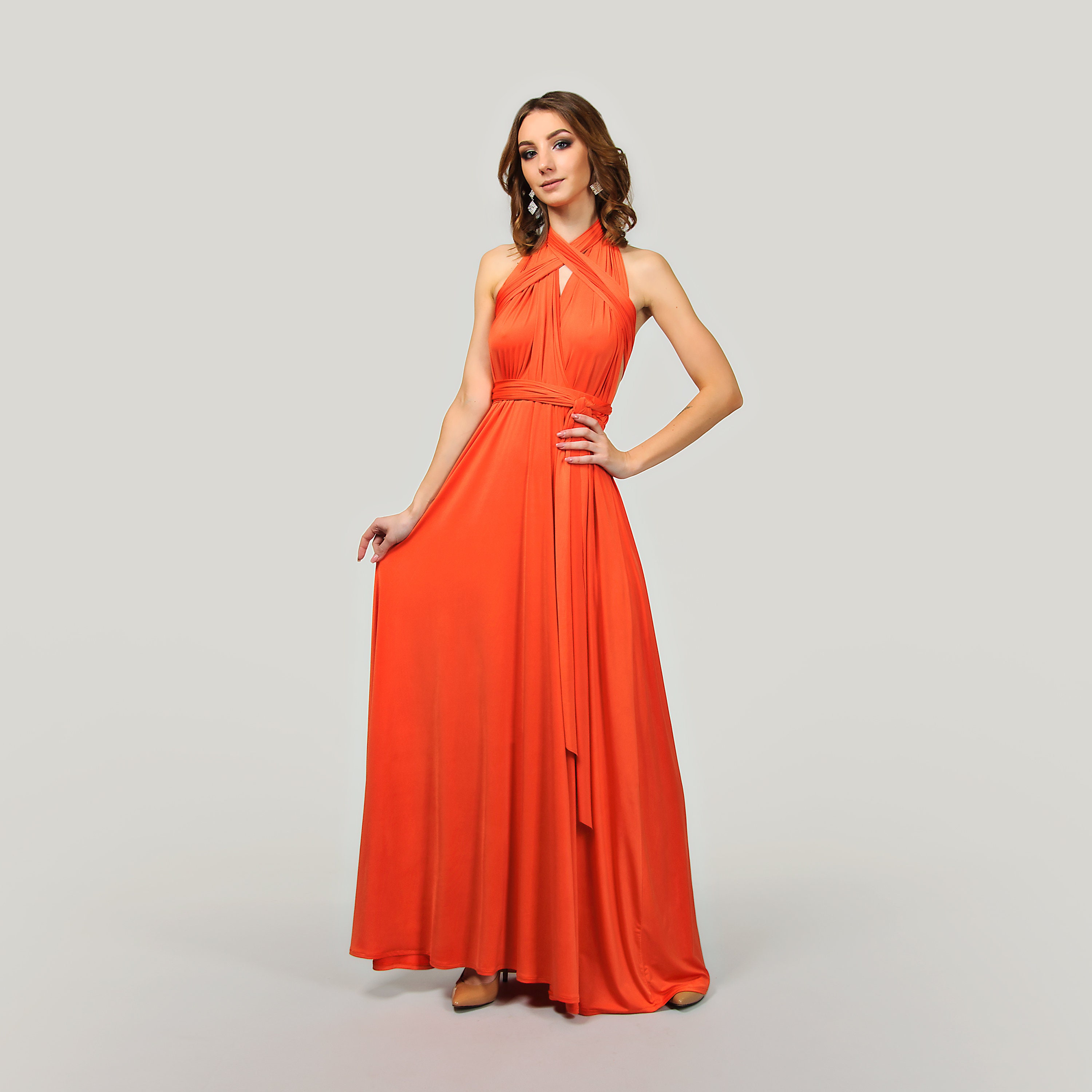 burnt orange infinity dress
