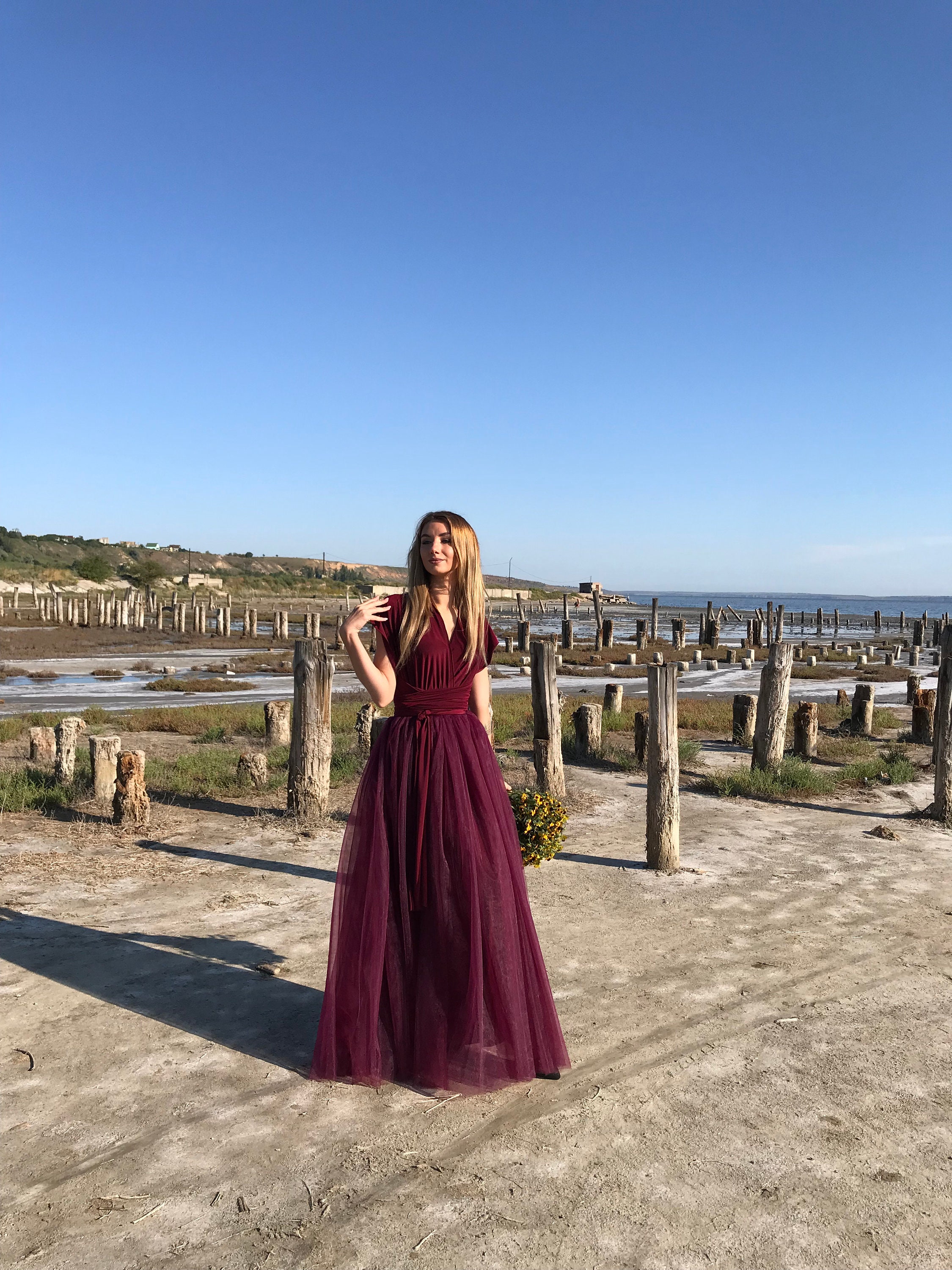 womens bridesmaid dresses Zapakasa Women Cabernet Velvet Long Bridesmaid Dress Mermaid Halter Ruched  Wedding Guest Dress main image 1