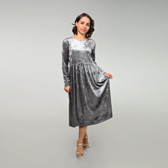 silver velvet dress
