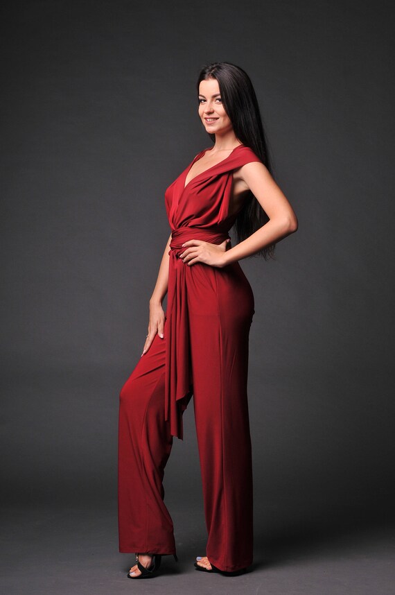 Infinity Convertible Jumpsuit Wedding Bridesmaid Wrap Romper Etsy