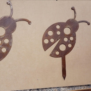 Ladybugs - 3 Rustic Metal Stakes | Plant Buddy Flowerbed Garden Stakes