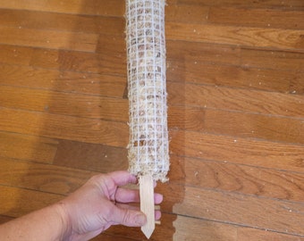 Stackable Moss pole, WHITE mesh 2.5" diameter, staked stackable self watering, different lengths