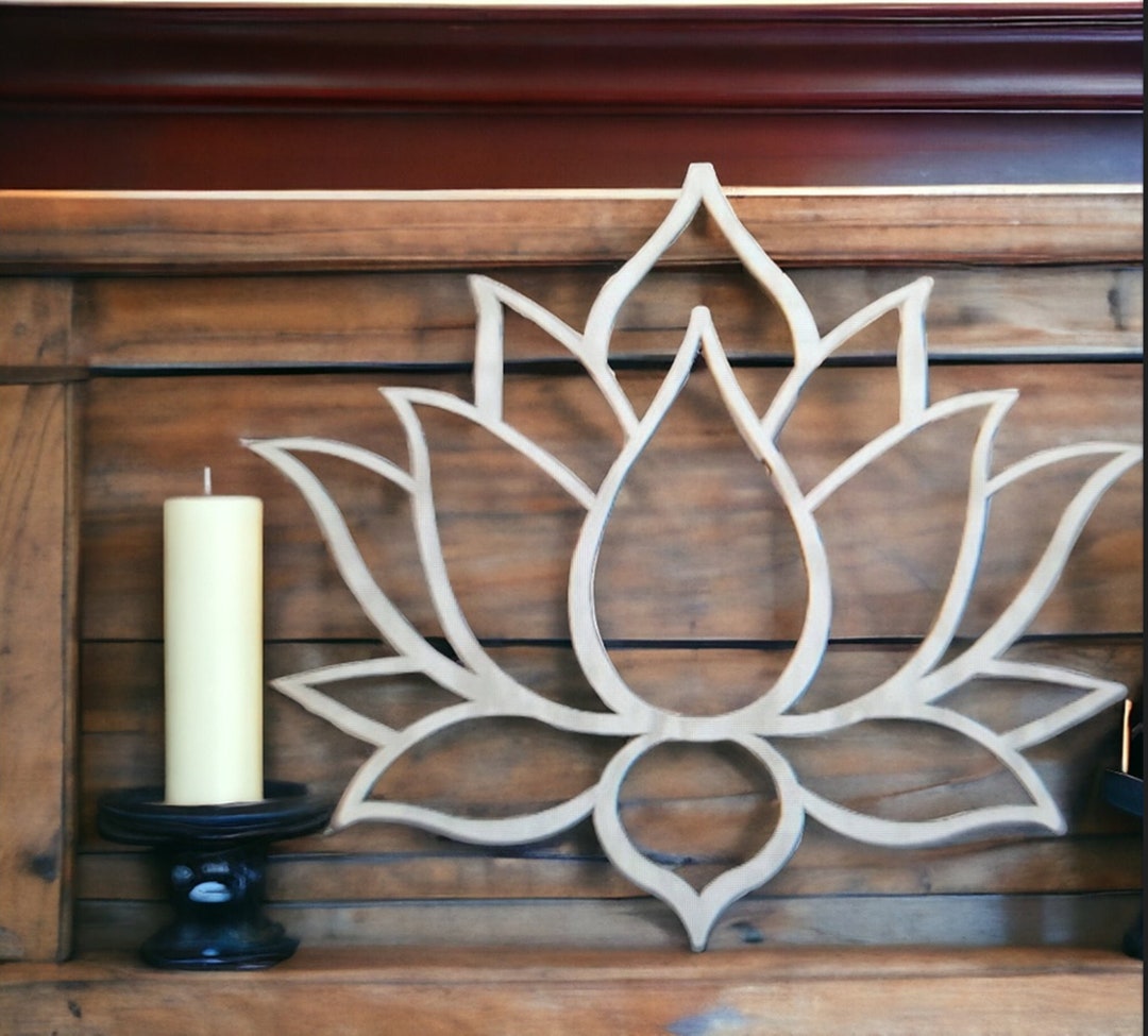 Lotus Flower Metal Meditation Wall Art Decor Gift Idea Serenity Yoga ...