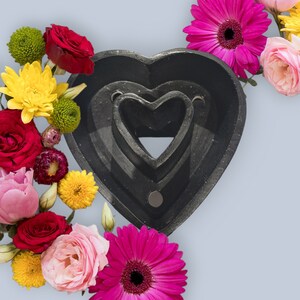 Succulent heart concrete flower pot planter cactus garden