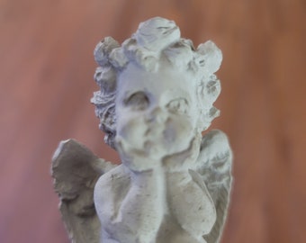 Cement Cherub Angel Plant Buddy: Handmade Garden Art Figurine