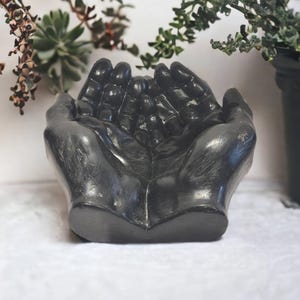 Concrete Hands Crow Bird Feeder, Trinket Holder