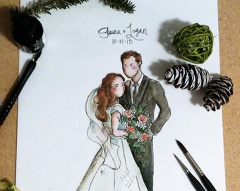 8x10 Simplifed Full Body Family Portrait - Custom made, Hand painted