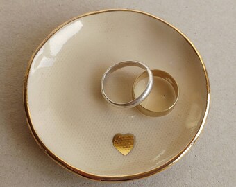 Ring Dish, Jewelry Dish, Gift For Couple, Wedding Ring Holder, Bridal Ring Holder, Wedding Gift, Pottery Gift, Anniversary Gift