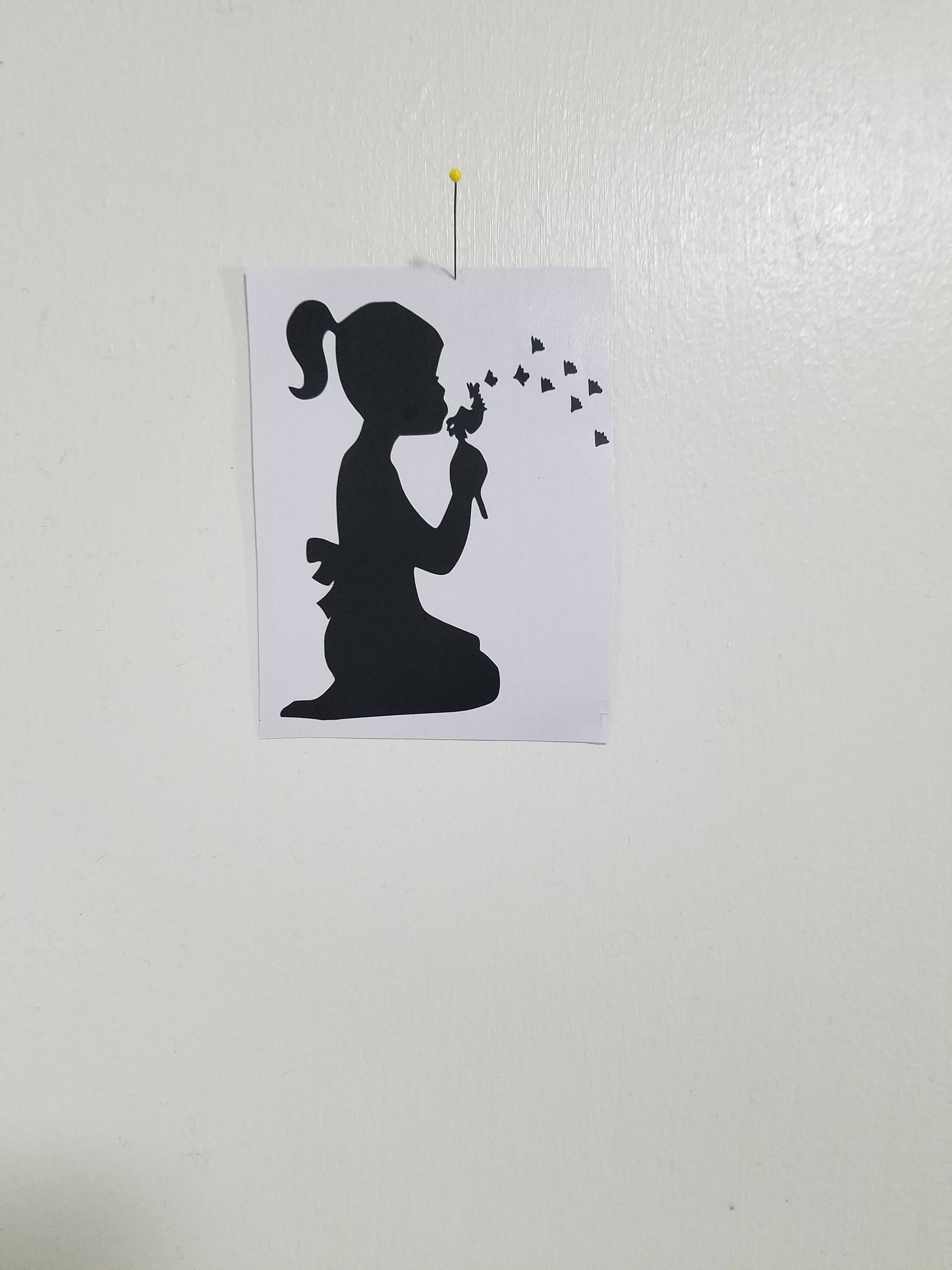 Silhouette of Girl Blowing Dandelion Etsy