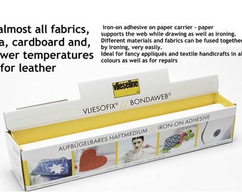 Vilene//Vlieseline Bondaweb Fusible Iron-on Adhesive Paper 44cm W Per 1//2 Metre