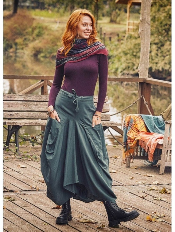 boho skirt with pockets