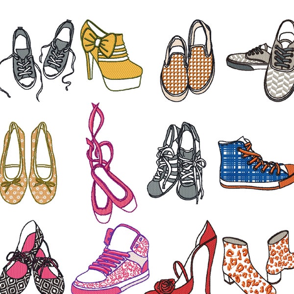 Machine Embroidery Designs - Collection de chaussures de 12