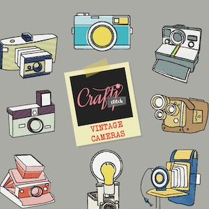 Machine Embroidery Designs - Vintage Camera Collection 8 Machine Embroidery Designs
