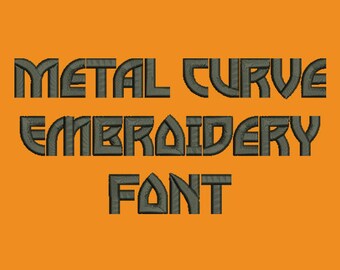 Machine Embroidery Font - Rock On! Metal Curve Now Includes BX Format!