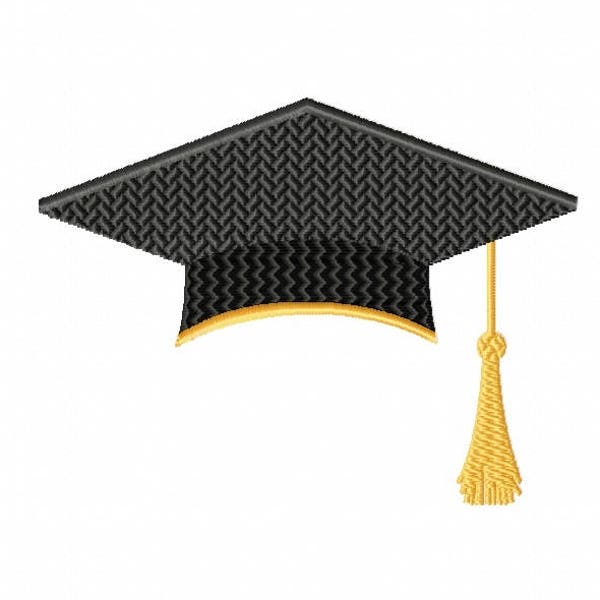 Graduation Cap Monogram Frame Collection #03 Machine Embroidery Design - Five Sizes: 3.5 to 5.5 inch - Instant Download!