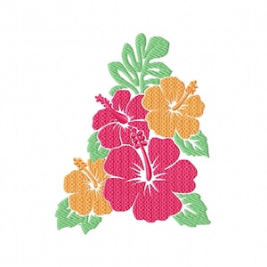 Machine Embroidery Design -  Flower #06 - Hibiscus 1