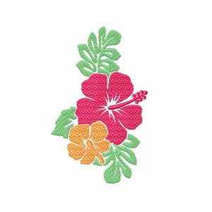 Machine Embroidery Design -  Flower #07 - Hibiscus 2