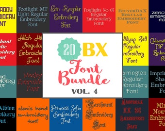 Machine Embroidery Fonts - 20 BX Font Bundle - Volume 4