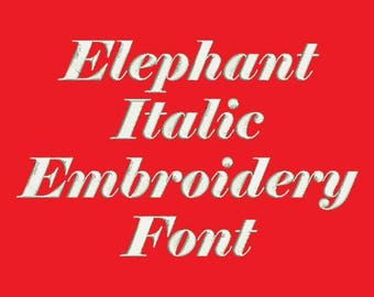 Machine Embroidery Font - Super Bold Italic - Elephant Italic