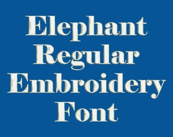 Machine Embroidery Font - Super Bold Font - Elephant Regular