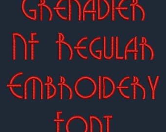 Machine Embroidery Font - Art Deco Grenadier NF Regular Now Includes BX Format!